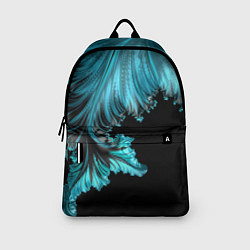 Рюкзак Черный с голубым неоновый фрактал Ледяная абстракц, цвет: 3D-принт — фото 2