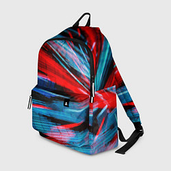 Рюкзак Неоновые прерывающиеся линии - Красный и голубой, цвет: 3D-принт