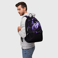 Рюкзак Неоновый узор - Фиолетовый, цвет: 3D-принт — фото 2