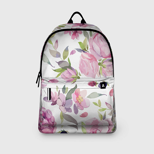 Рюкзак Летний красочный паттерн из цветков розы и ягод еж / 3D-принт – фото 3
