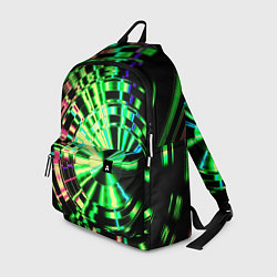 Рюкзак Неоновые дискообразные узоры - Зелёный, цвет: 3D-принт