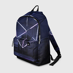 Рюкзак Неоновый прерывистый куб во тьме - Фиолетовый
