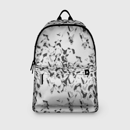 Рюкзак Пятнистый абстрактный узор в светло-серых тонах / 3D-принт – фото 3