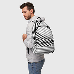 Рюкзак Полосатый узор в черно-белых цветах, цвет: 3D-принт — фото 2
