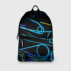 Рюкзак Неоновые линии во тьме - Голубой, цвет: 3D-принт — фото 2
