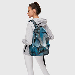 Рюкзак Абстрактный серо-синий принт, цвет: 3D-принт — фото 2