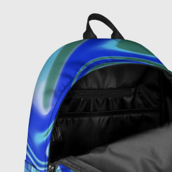 Рюкзак Тай-дай с синим, зелёным и белым цветом, цвет: 3D-принт — фото 2