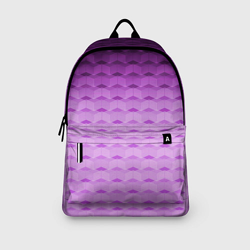 Рюкзак Фиолетово-розовый геометрический узор Градиент / 3D-принт – фото 3