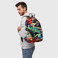 Рюкзак Яркий абстрактный узор с неоновыми штрихами, цвет: 3D-принт — фото 2