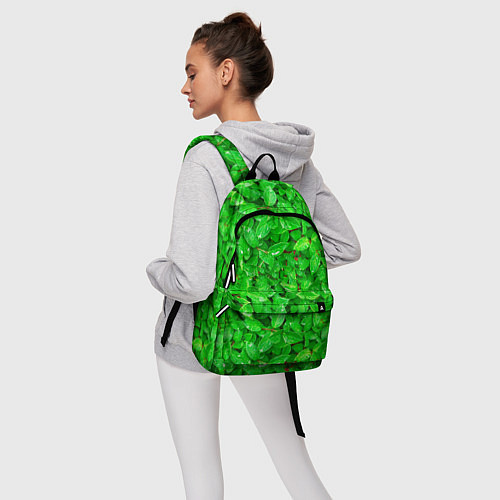 Рюкзак Зелёные листья - текстура / 3D-принт – фото 6