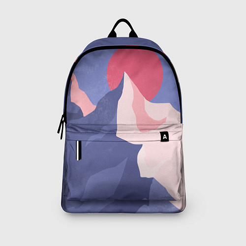 Рюкзак Пейзаж гор и леса в стиле ретро / 3D-принт – фото 3