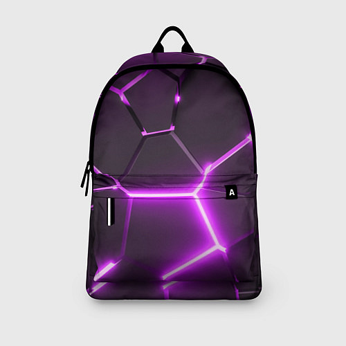 Рюкзак Фиолетовые неоновые геометрические плиты / 3D-принт – фото 3