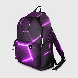Рюкзак Фиолетовые неоновые геометрические плиты, цвет: 3D-принт