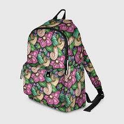 Рюкзак Объемные цветы и листья, цвет: 3D-принт