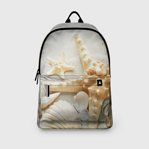 Рюкзак Морские звёзды и ракушки на океанском берегу / 3D-принт – фото 3
