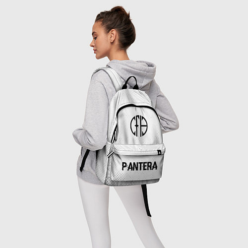 Рюкзак Pantera glitch на светлом фоне: символ, надпись / 3D-принт – фото 6