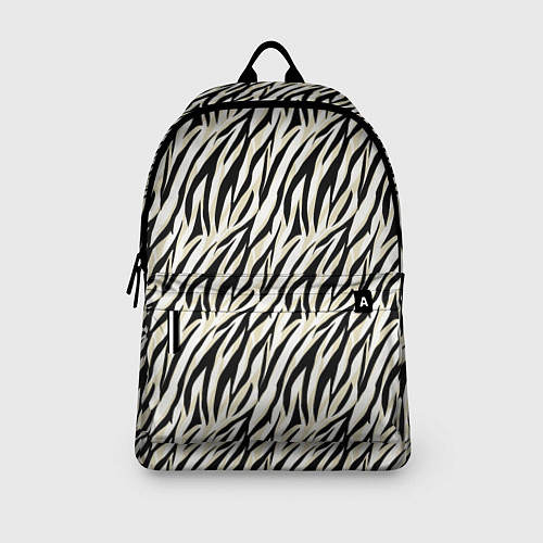 Рюкзак Тигровый полосатый узор-черные, бежевые полосы на / 3D-принт – фото 3
