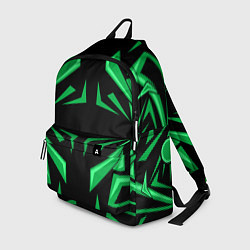Рюкзак Фигуры зеленого цвета на черном фоне geometry, цвет: 3D-принт