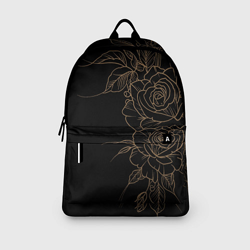 Рюкзак Элегантные розы на черном фоне / 3D-принт – фото 3