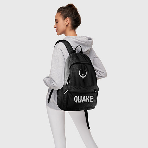Рюкзак Quake glitch на темном фоне: символ, надпись / 3D-принт – фото 6
