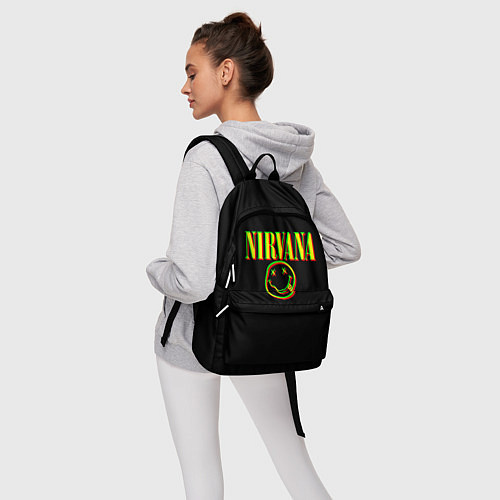 Рюкзак Nirvana logo glitch / 3D-принт – фото 6