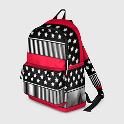 Рюкзак Red and black pattern with stripes and stars, цвет: 3D-принт