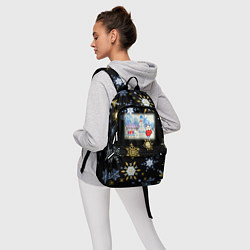 Рюкзак Новый год мальчик с санками, цвет: 3D-принт — фото 2