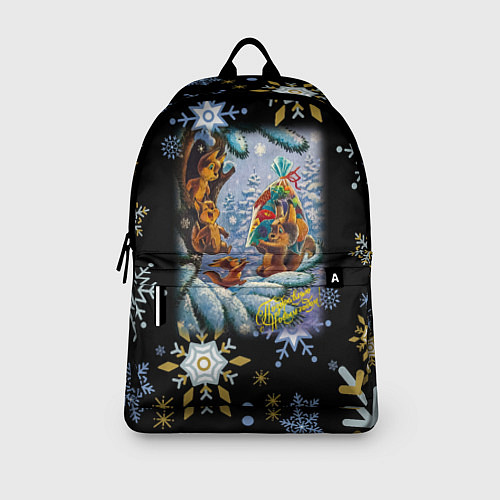 Рюкзак Новый год белка с бельчатами / 3D-принт – фото 3