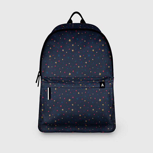 Рюкзак Золотые, красные, синие звезды на темно синем / 3D-принт – фото 3