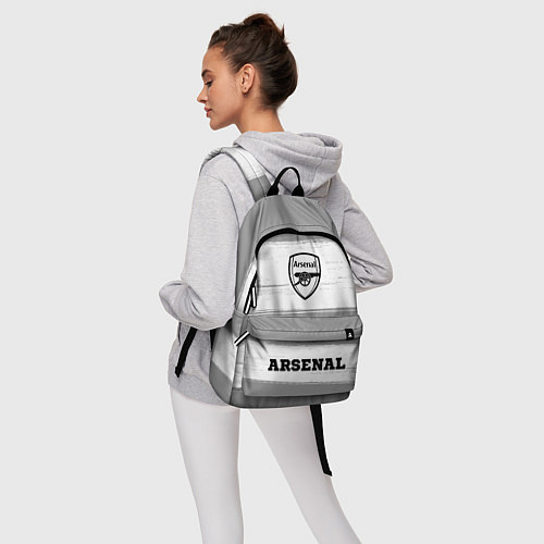 Рюкзак Arsenal sport на светлом фоне: символ, надпись / 3D-принт – фото 6