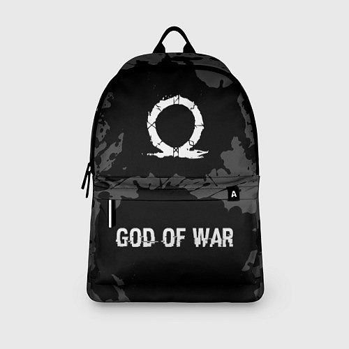 Рюкзак God of War glitch на темном фоне: символ, надпись / 3D-принт – фото 3