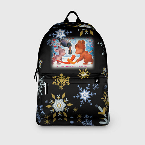 Рюкзак Новый год мишка и зайчик играют в хоккей / 3D-принт – фото 3