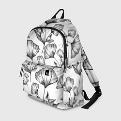 Рюкзак Графичные цветы на белом фоне, цвет: 3D-принт