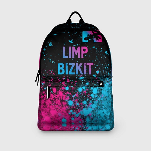 Рюкзак Limp Bizkit - neon gradient: символ сверху / 3D-принт – фото 3