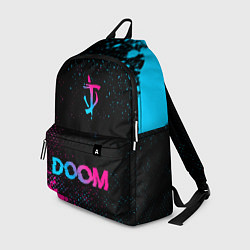 Рюкзак Doom - neon gradient: символ, надпись, цвет: 3D-принт