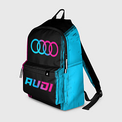 Рюкзак Audi - neon gradient: символ, надпись, цвет: 3D-принт