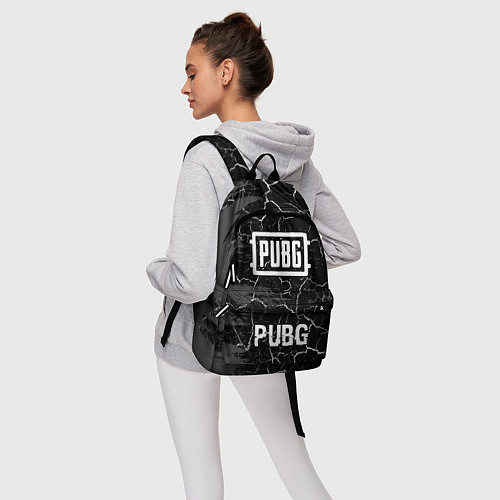 Рюкзак PUBG glitch на темном фоне: символ, надпись / 3D-принт – фото 6