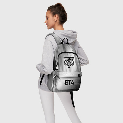 Рюкзак GTA glitch на светлом фоне: символ, надпись / 3D-принт – фото 6