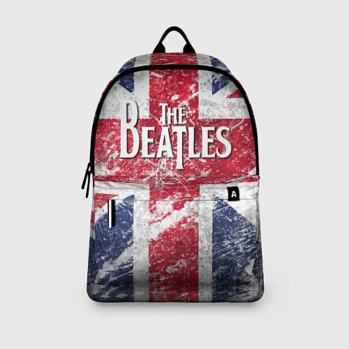 Рюкзак The Beatles - лого на фоне флага Великобритании / 3D-принт – фото 3