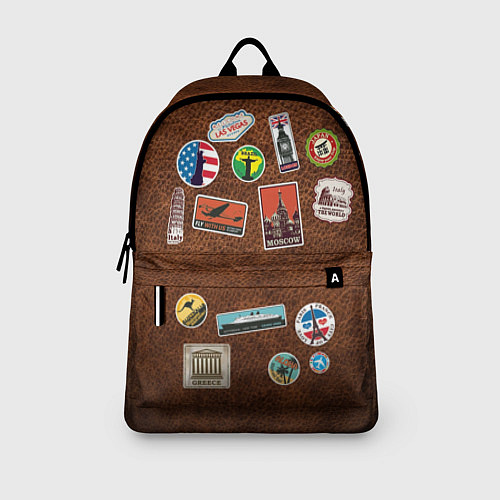 Рюкзак С эмблемами стран туристический для путешествий / 3D-принт – фото 3