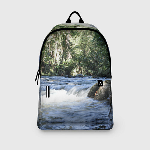 Рюкзак Течёт река в лесу / 3D-принт – фото 3