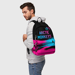 Рюкзак Arctic Monkeys - neon gradient: символ сверху, цвет: 3D-принт — фото 2