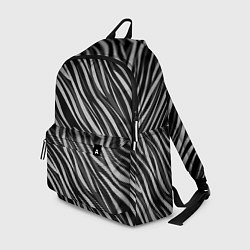 Рюкзак Полосатый черно-серый узор Зебра, цвет: 3D-принт