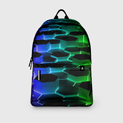 Рюкзак Неоновые шестиугольники, цвет: 3D-принт — фото 2