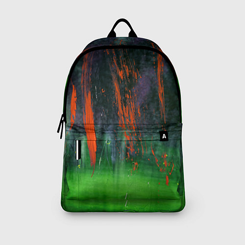 Рюкзак Абстрактный зелёный туман и красная краска / 3D-принт – фото 3