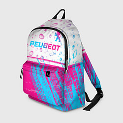 Рюкзак Peugeot neon gradient style: символ сверху, цвет: 3D-принт