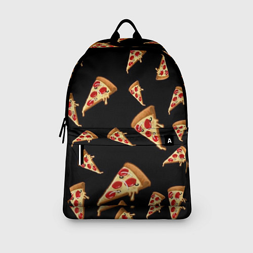 Рюкзак Куски пиццы на черном фоне / 3D-принт – фото 3