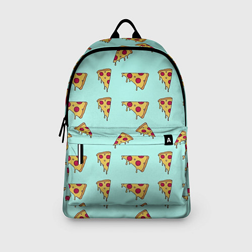 Рюкзак Куски пиццы на голубом фоне / 3D-принт – фото 3