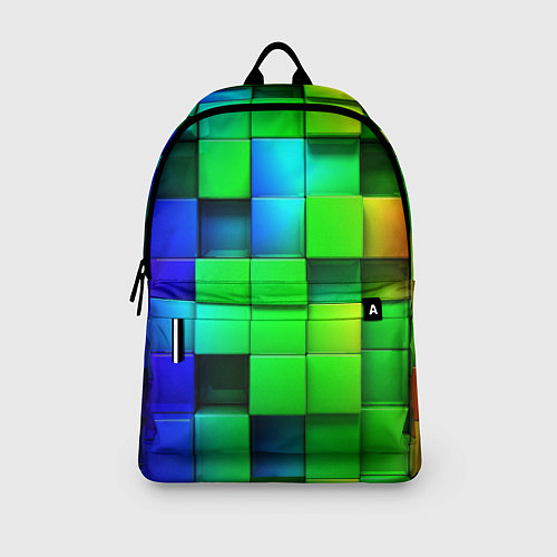Рюкзак Цветные неоновые кубы / 3D-принт – фото 3