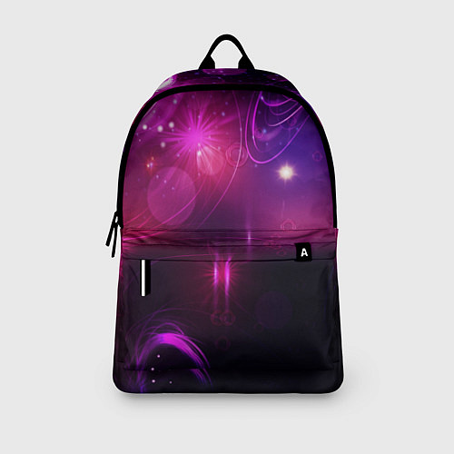 Рюкзак Фиолетовые неоновые блики / 3D-принт – фото 3